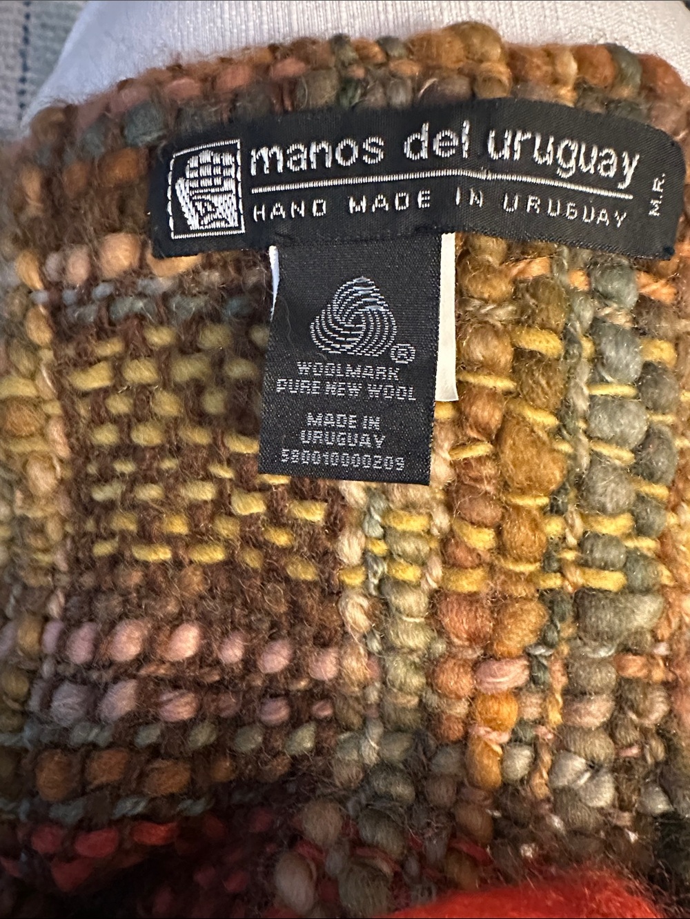 Manos del Uruguay Handwoven Wool Scarf in Multicolor Earth Tones